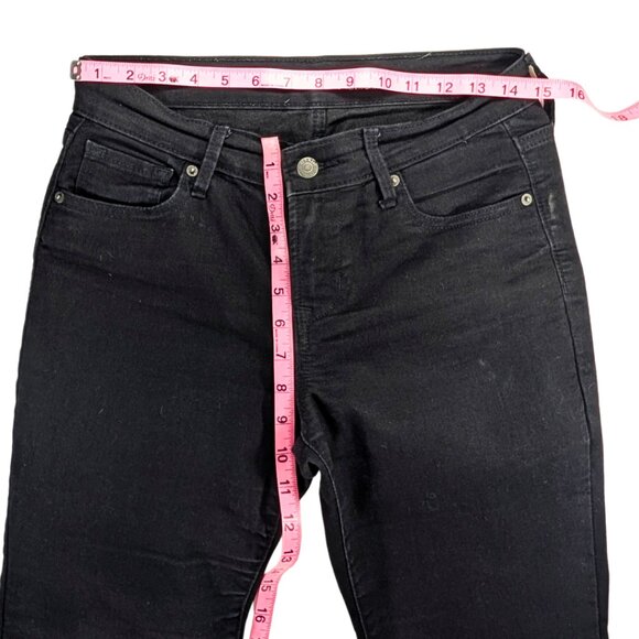 Old Navy Women's 2 Reg Black Mid Rise Flare Distressed Hem Stretch Jeans - Picture 5 of 8